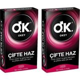 Okey Çifte Haz Prezervatif 10'lu 2 Adet Tırtıklı Yüzey ile Daha Fazla Zevk Sağlar