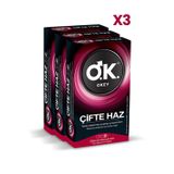 Okey Çifte Haz Prezervatif 10'Lu X3 Adet