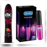 Okey Çilekli Kayganlaştırıcı Jel + Durex Intence Istek Arttırıcı Jel