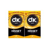 Okey Hisset Prezervatif, 40 Adet, Ekonomik Paket (2PK*20)