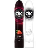 Okey Kayganlaştırıcı Jel 100ml, Çilekli ve Zero, 2'li Set