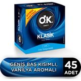 Okey Klasik 45'li Vanilya Aromalı Prezervatif Avantaj Paketi Geniş Baş Kısmı ile