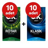 Okey Prezervatif Kofre - 10 Adet Rötar + 10 Adet Klasik