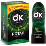 Okey Rötar Prezervatif 20'li + Ginseng Masaj Jeli 200 ML