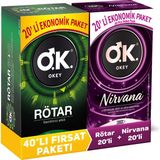 Okey Rötar Prezervatif Geçiktirici Etkili Aromasız 20'li Ekonomik Paket