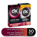 Okey Ultra Hisset Prezervatif 20'li + Çifte Haz Prezervatif 10'lu
