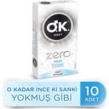 Okey Zero Aqua 10'lu Prezervatif - Aromasız, Ekstra İnce, Kayganlaştırıcı ve Dermatolojik Testli