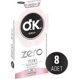 Okey Zero Tenn Ekstra İnce ve Lateks İçermeyen 8'li Prezervatif
