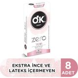 Okey Zero Tenn Ekstra İnce ve Lateks İçermeyen 8'li Prezervatif