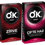 Okey Zirve 10'lu Prezervatif + Okey Çifte Haz 10'lu Prezervatif