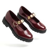 Okira Premium Bordo Rugan Oxford Babet Ayakkabı