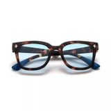 Okkia Giovanni Classic Havana & Blue Unisex Güneş Gözlüğü Mavi Lens