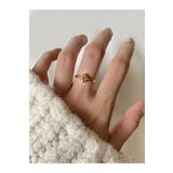 Okkostore Kadın Gold Rengi Pembe Taşlı Yıldız Yüzük