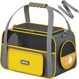 Okmee Küçük Orta Boy Kediler Köpekler Için Yumuşak Evcil Hayvan Taşıyıcı, Büyük Alanlı Kedi Taşıyıcı, 5 Fileli Pencere, 3 Kapı, Havayolu Onaylı, Kaçmaya Dayanıklı, Nefes Alabilir, Sızdırmaz, Kolay - 2XS - 001-Siyah