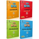 Oksijen 5. Sınıf Matematik + Türkçe + Fen + Sosyal Lgs Gibi Branş Denemeleri Seti 4 Kitap