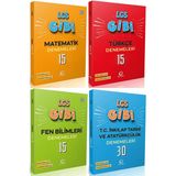 Oksijen 8. Sınıf Matematik + Türkçe + Fen + İnkılap Lgs Gibi Branş Denemeleri Seti 4 Kitap