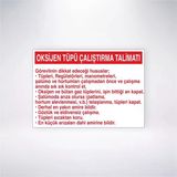 Oksijen Tüpü Çalıştırma Talimatı Sticker 20X28 Cm