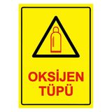 Oksijen Tüpü İsg Uyarı Levhası Pvc A4 21X30 Cm