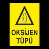 Oksijen Tüpü Uyarı Levhası 20x30cm