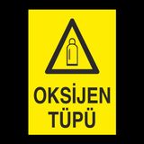 Oksijen Tüpü Uyarı Levhası 70x100cm