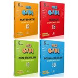 Oksijen Yayınları Oksijen 6. Sınıf Matematik + Türkçe + Fen + Sosyal Lgs Gibi Branş Denemeleri Seti 4 Kitap