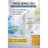 Oksijenli Su 1 Litre %3 Hidrojen Peroksit Solüsyonu Çok Amaçlı Temizlik Hijyen Sıvısı 1 Adet