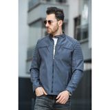 Oksit Abuja Slim Fit Fermuar Detaylı Dik Yaka Su Itici Erkek Mevsimlik Mont - Füme