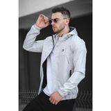 Oksit Bailey Suya Dayanaklı Slim Fit Erkek Kapüşonlu Mevsimlik Mont Yağmurluk - 2XL - Gri