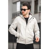 Oksit Bailey Suya Dayanaklı Slim Fit Erkek Kapüşonlu Mevsimlik Mont Yağmurluk - Bej