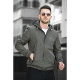 Oksit Bailey Suya Dayanaklı Slim Fit Erkek Kapüşonlu Mevsimlik Mont Yağmurluk - XL - Haki