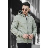 Oksit Bailey Suya Dayanaklı Slim Fit Erkek Kapüşonlu Mevsimlik Mont Yağmurluk - Yeşil