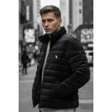 Oksit Burnyy Parlak Nova Kumaş Dik Yaka Slim Fit Şişme Siyah Erkek Mont