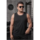 Oksit Büyük Beden Biye Detaylı Bisiklet Yaka Erkek Atlet - Fitness ve Günlük Stil