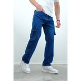 Oksit Cio 1250 Komando Baggy Fit Kot Kargo Pantolon - 29 - Mavi
