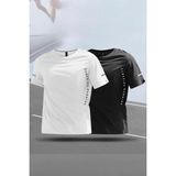 Oksit Classic Running 2'li Paket Erkek Sporcu Tişört Nefes Alabilir Hızlı Kuruyan Koşu ve Fitness Tişörtü - 001-Renkli