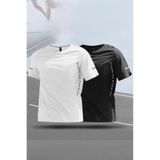 Oksit Classic Running 2'li Paket Erkek Sporcu Tişört Nefes Alabilir Hızlı Kuruyan Koşu ve Fitness Tişörtü