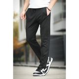 Oksit Dalgıç Scuba Kumaş Slim Fit Dikiş Detaylı Cepli Düz Paça Erkek Eşofman Altı - Siyah