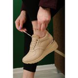 Oksit Darcia Kalın Topuklu Kadın Sneaker - Camel