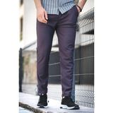 Oksit Elroy Düz Paça Fitilli Slim Fit Erkek Eşofman Altı - Füme