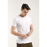Oksit Erkek Slim Fit Bisiklet Yaka Kısa Kol Basic T-Shirt Günlük Tarz Beyaz Renk