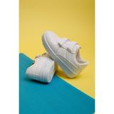 Oksit Ezra Air Unisex Kalın Taban Bantlı Beyaz Bebek Çocuk Sneaker Düz Topuklu Konforlu Ayakkabı