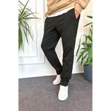Oksit Fico Dalgıç Scuba Kumaş Slim Fit Dikiş Detaylı Düz Paça Eşofman Altı 001 siyah