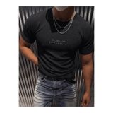 Oksit Formation Flok Baskılı Kabuk Desen Slim Fit Erkek Likralı Tişört