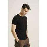 Oksit Ftx Slim Fit Erkek Basic Tişört Bisiklet Yaka Pamuklu Kumaş L Beden - XXL - Siyah