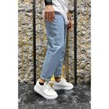 Oksit Hendrick Greco Slim Fit Erkek Boyfriend Jean Pantolon Düz Desen Günlük Stil - Mavi Melanj - 29