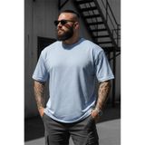 Oksit Kabuk Desen Likralı Erkek Büyük Beden Gofre (Kabartma) Dokulu T-Shirt