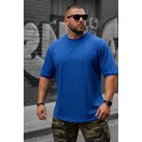 Oksit Kapty Erkek Büyük Beden Battal Basic Bisiklet Yaka Pamuklu T-Shirt Rahat Kesim Unisex Sevgili Kombini - 3XL