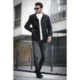 Oksit Lusaka Slim Fit Su Itici Trençkot Dokuma Malzeme Erkek Cinsiyet Siyah Renk Uzun Kol