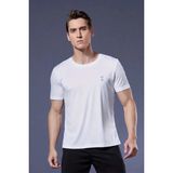 Oksit Mikro Polyester Nefes Alabilen Hafif Antrenman Sporcu Erkek Tshirt Kısa Kol Gri - Beyaz - 2XL