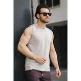 Oksit Mozi Mikro Polyester Slim Fit Performans Antrenman Sporcu Erkek Atlet - Gri - 2XL